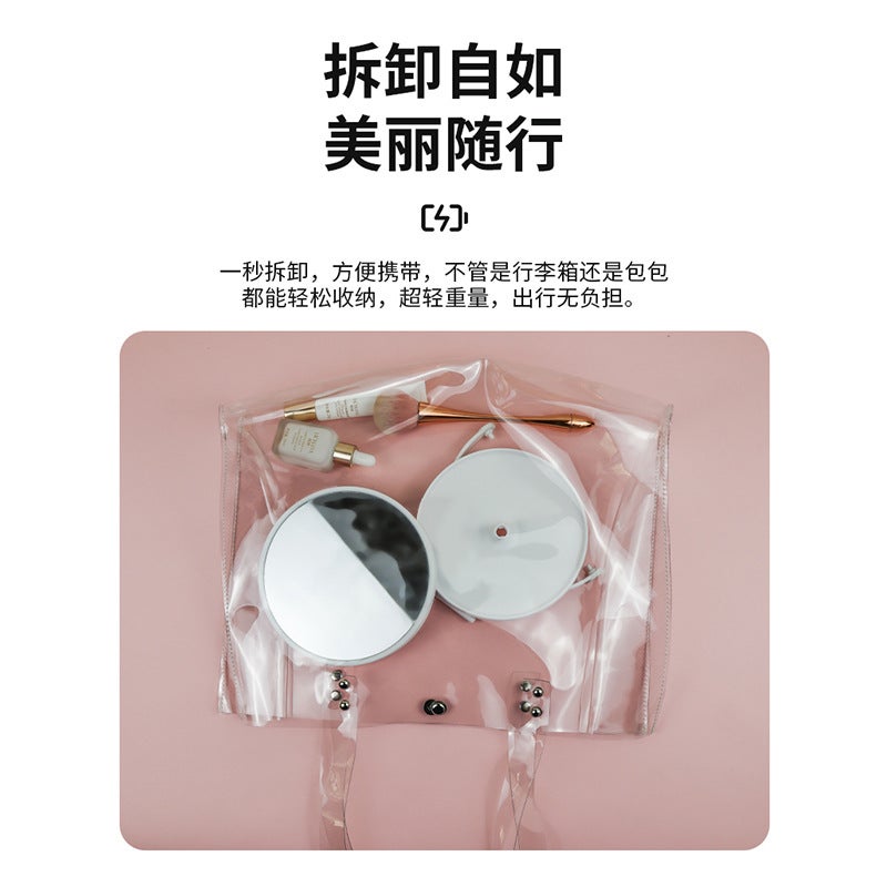 Makeup Mirror Dressing Table Household Double-Sided Desktop Portable Student Dormitory Desktop Internet-Famous Beauty Makeup Mirror Princess Mirror - Image 5